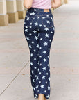 Judy Blue Janelle High Waist Star Print Flare Jeans - Online Only