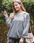Round Neck Dropped Shoulder Top - Online Only