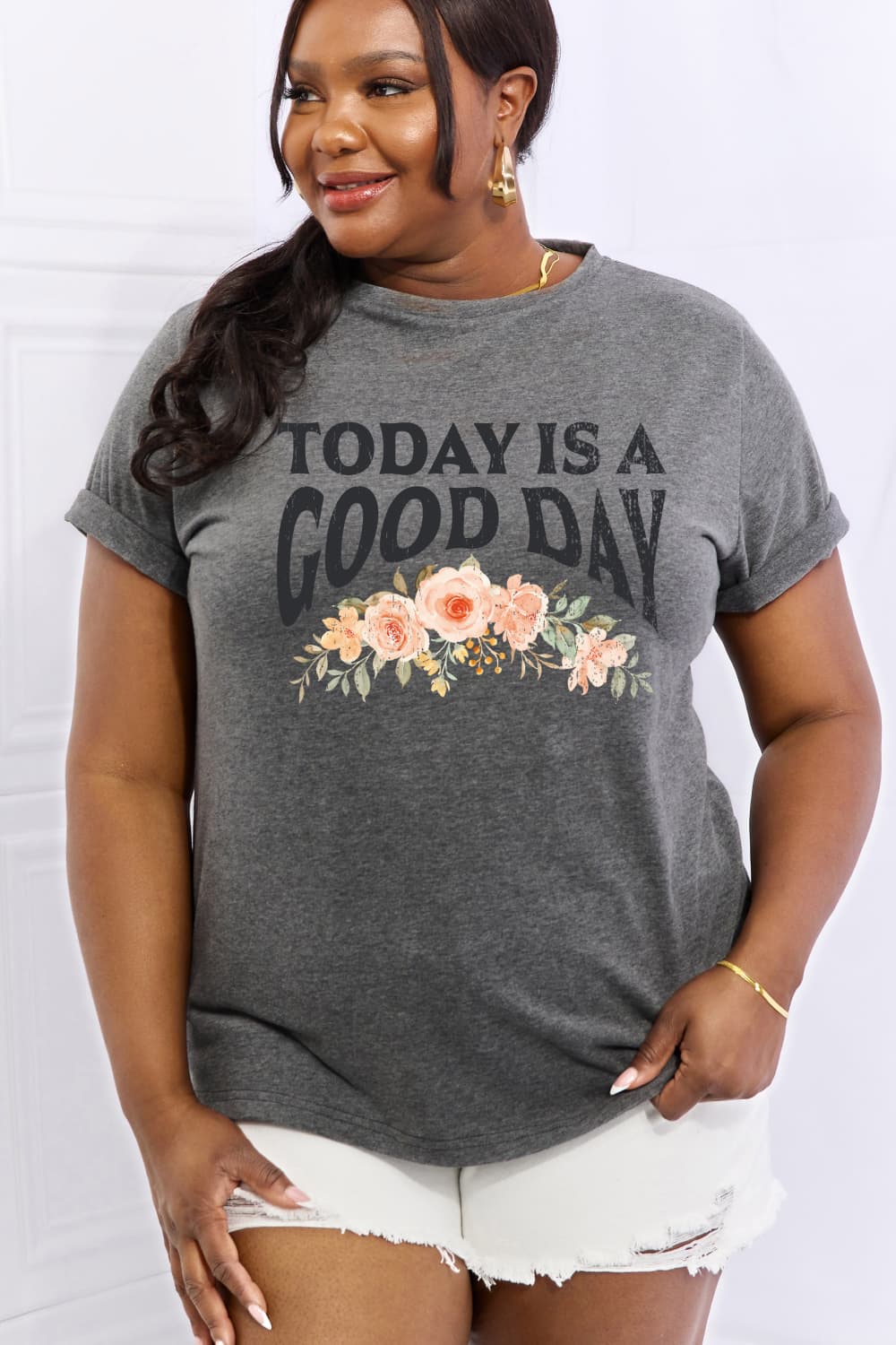 Simply Love TODAY IS A GOOD DAY Graphic Cotton Tee - Online Only
