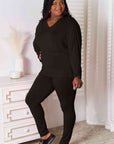 Basic Bae Full Size V-Neck Soft Rayon Long Sleeve Top and Pants Lounge Set