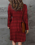 Double Take Full Size Plaid Round Neck Long Sleeve Magic Dress