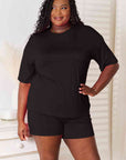 Basic Bae Full Size Soft Rayon Half Sleeve Top and Shorts Set