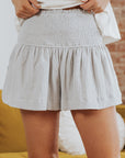 Smocked Waist Culotte Shorts - Online Only