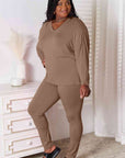 Basic Bae Full Size V-Neck Soft Rayon Long Sleeve Top and Pants Lounge Set