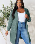 Basic Bae Full Size Ribbed Open Front Long Sleeve Cardigan