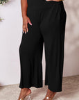 Double Take Full Size Smocked Wide Waistband Wide Leg Pants