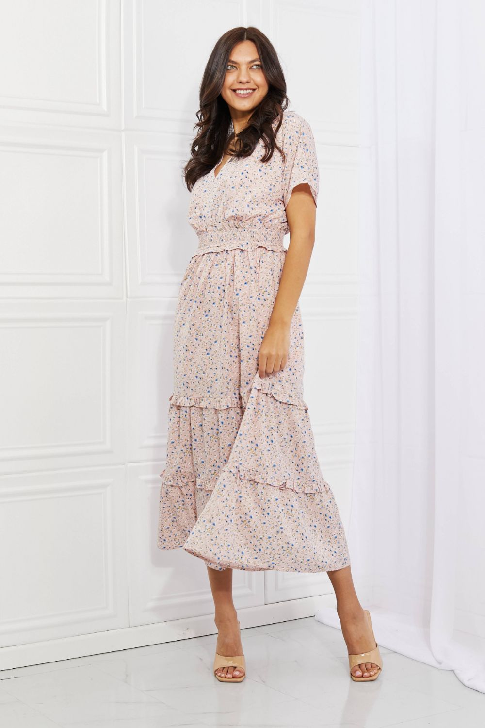 HEYSON Sweet Talk Kimono Sleeve Maxi Dress in Blush Pink - Online Only