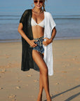 Two-Tone Side Slit Open Front Cover Up - Online Only
