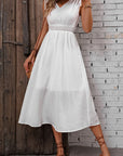 V-Neck Ruched Sleeveless Mini Dress - Online Only