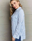 Ninexis Take Your Time Collared Button Down Striped Shirt