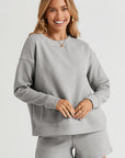 Double Take Full Size Texture Long Sleeve Top and Drawstring Shorts Set