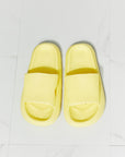 MMShoes Arms Around Me Open Toe Slide in Yellow - Online Only