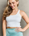 HIDDEN Bow Down Sleeveless Ruffle Crop Top