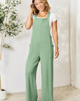 Double Take Full Size Wide Strap Overall with Pockets