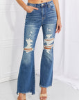 RISEN Hazel High Rise Distressed Flare Jeans - Online Only