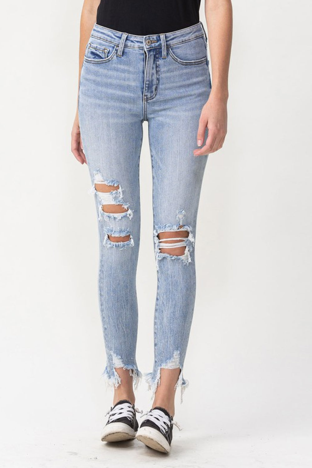 Lovervet Lauren Distressed High Rise Skinny Jeans - Online Only