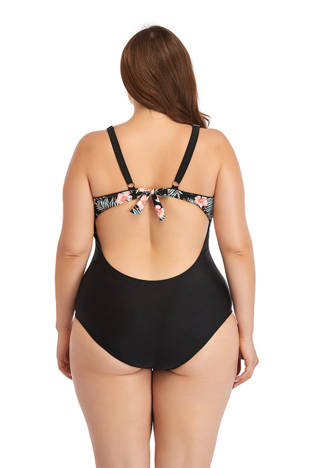 Floral Cutout Tie-Back One-Piece Swimsuit - Online Only