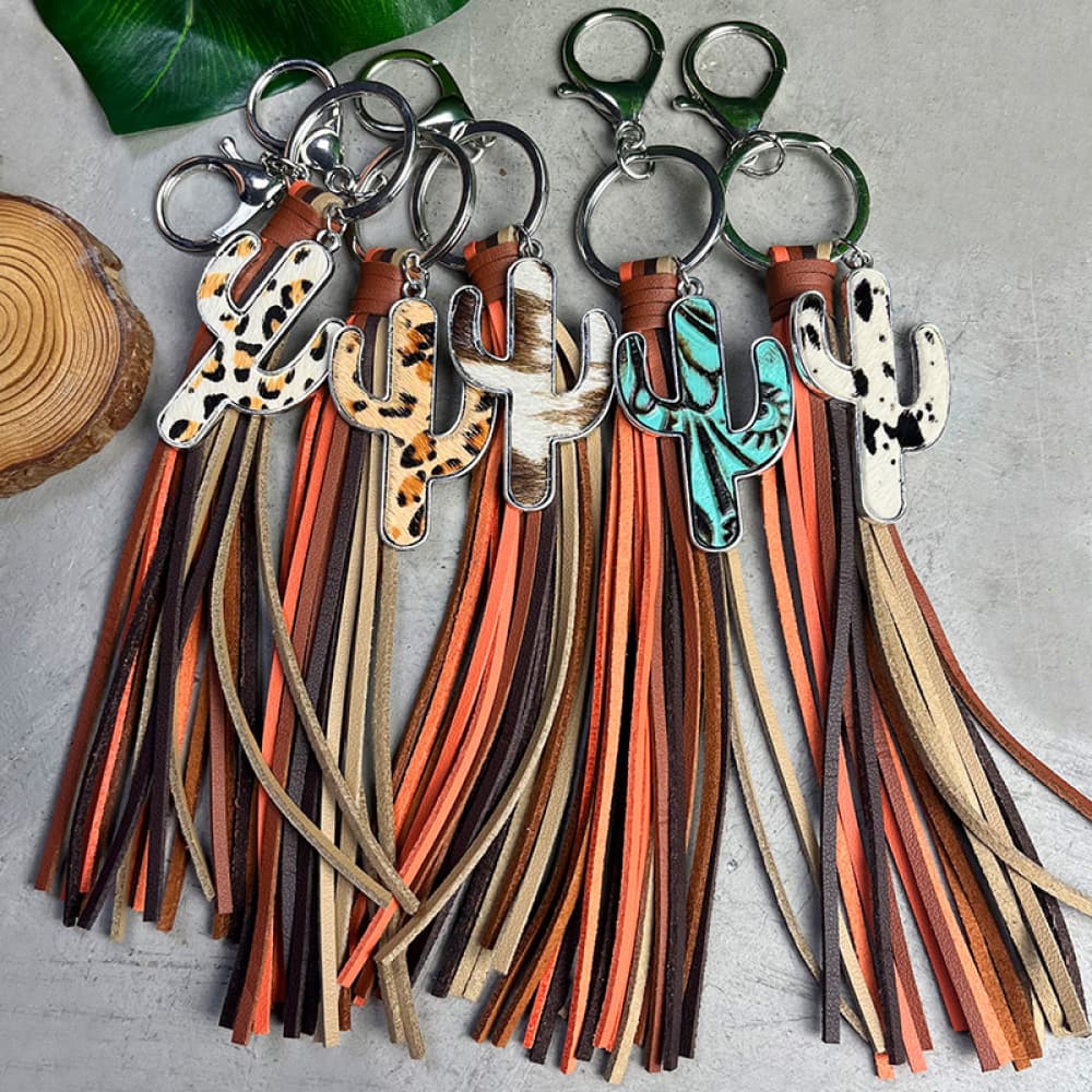 Cactus Keychain with Tassel - Online Only