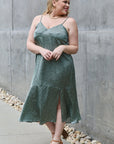 Jade By Jane Wild Thing Full Size Satin Midi Slit Dress - Online Only