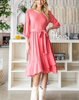 Reborn J Tie Front Ruffle Hem Dress