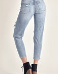 RISEN Distressed Slim Cropped Jeans