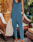 Double Take Full Size Sleeveless Straight Jumpsuit