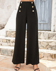 Buttoned High Waist Relax Fit Long Pants - Online Only