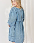 HEYSON Full Size Oversized Denim Babydoll Dress