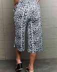 Ninexis Leopard High Waist Flowy Wide Leg Pants with Pockets