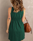 Sleeveless Button Down Mini Dress - Online Only