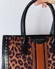 David Jones Leopard Contrast Rivet Handbag