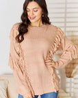 And The Why Tassel Detail Long Sleeve Sweater