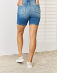 Judy Blue Full Size Tummy Control Double Button Bermuda Denim Shorts