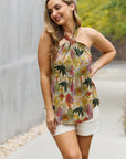 Be Stage Floral Halter Top in Green - Online Only