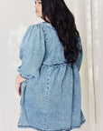 HEYSON Full Size Oversized Denim Babydoll Dress