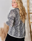 Hailey & Co Full Size Snakeskin V-Neck Long Sleeve Top