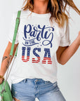 PARTY IN THE USA Round Neck Cuffed Tee - Online Only
