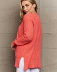 Zenana Bright & Cozy Full Size Waffle Knit Cardigan - Online Only