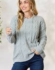 BiBi Cable Knit Round Neck Sweater