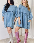 HEYSON Full Size Oversized Denim Babydoll Dress