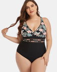 Floral Cutout Tie-Back One-Piece Swimsuit - Online Only