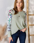 Hailey & Co Full Size Printed Round Neck Blouse