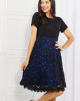Yelete Full Size Contrasting Lace Midi Dress - Online Only