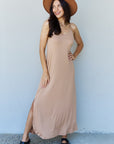 Ninexis Good Energy Cami Side Slit Maxi Dress in Camel - Online Only