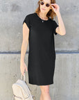 Basic Bae Full Size Round Neck Short Sleeve Dress with Pockets