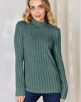 Basic Bae Full Size Ribbed Mock Neck Long Sleeve T-Shirt