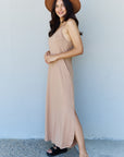 Ninexis Good Energy Cami Side Slit Maxi Dress in Camel - Online Only