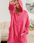 BiBi Half Snap Thumbhole Long Sleeve Hoodie