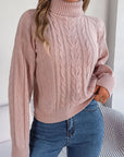 Cable-Knit Turtleneck Sweater - Online Only