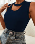 Cutout Sleeveless Top - Online Only